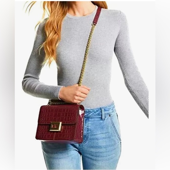 Michael Kors Yellow Croc-Embossed Bag - Picture 6 of 8